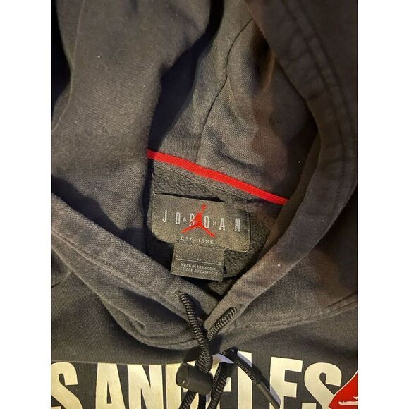 Nike Air Jordan Pullover Hoodie Sweater Mens Med LOS ANGELES Spell Out Graphic - Picture 3 of 3